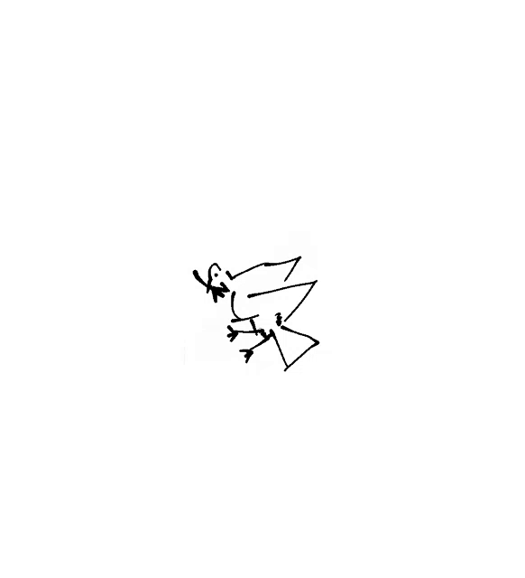 a black and white drawing of a tree with a few branches