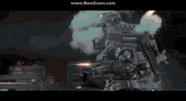 a video game screen shows a soldier shooting a rifle