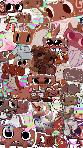 a collage of cartoon characters with the number 9 on the bottom left