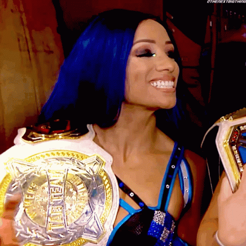 Sasha Banks Womens Tag Team Champions GIF - Sasha Banks Womens Tag Team Champions Two GIFs