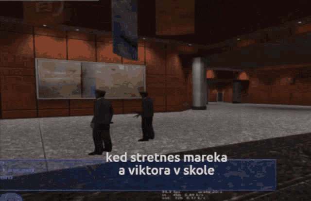 a screenshot of a video game with the words ked stretnes mareka a viktora v skole
