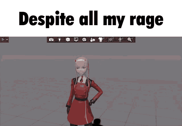 a picture of a girl with the words despite all my rage above her