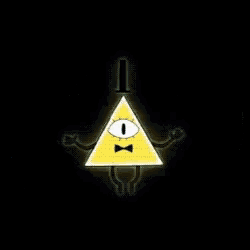bill cipher from gravity falls is standing in a circle