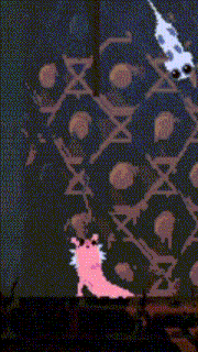 a pixelated image of a spider web with the letter x visible