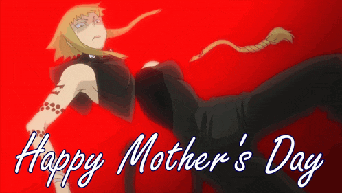 a happy mother 's day greeting card with a cartoon character