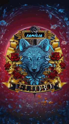 a picture of a wolf with the words familia el lobo on the bottom