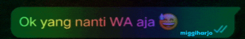 a message that says ok yang nanti wa aja is displayed