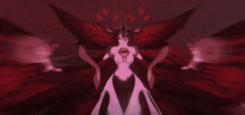 a cartoon character with a crown on their head is surrounded by a red background