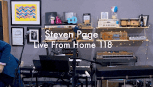 a video of steven page live from home 118 is shown