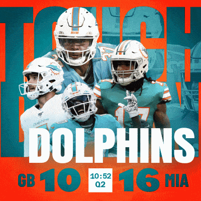 an advertisement for the miami dolphins shows a group of players