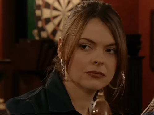 Tracy Smirks And Gives A Side Eye Coronation Street GIF - Tracy Smirks And Gives A Side Eye Coronation Street Corrie GIFs