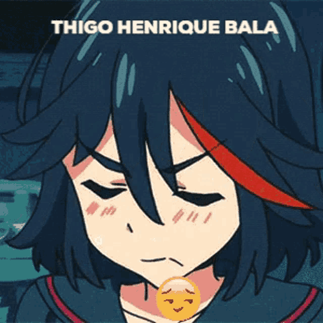 a cartoon of a girl with the name thiago henrique bala on it