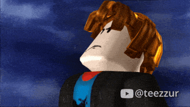 a video of a roblox character is being uploaded to youtube by @teezzur