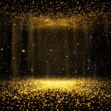 a black background with a lot of gold sparkles coming out of it