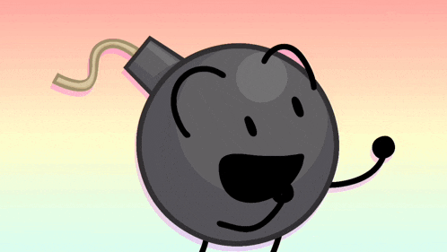 a cartoon drawing of a bomb with a face