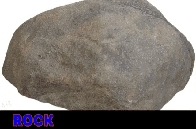 a large rock with the word rock written on it