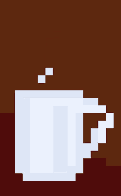 a pixel art illustration of a cup of coffee