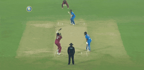 a stadium with a few lights on and a logo that says ' cricket world cup ' on it