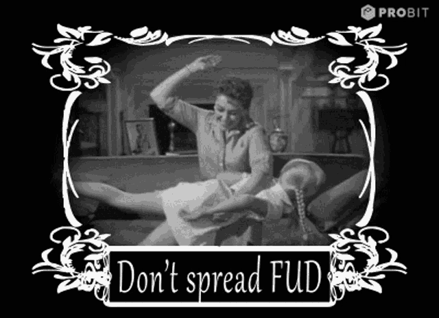 a black and white photo of a woman spanking a little girl with the words do n't spread fud