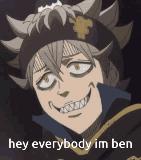 a picture of a cartoon character with the words hey everybody im ben on the bottom