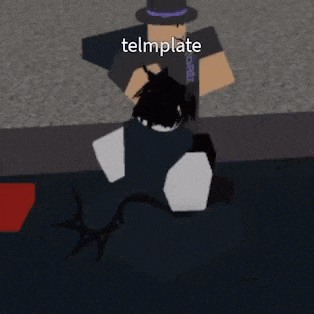 a person in a video game with the name telmplate written on the bottom .