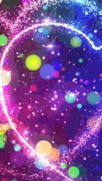 a colorful background with a heart shaped circle in the middle