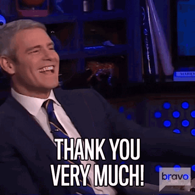 Thank You Very Much Andy Cohen GIF - Thank You Very Much Andy Cohen Watch What Happens Live GIFs