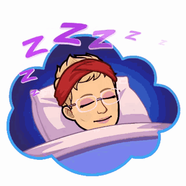 a cartoon of a person sleeping with the letters zzz above