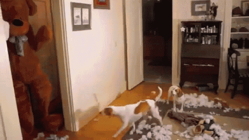 You Destroyed My Family Time To Die GIF - Teddy Bear Costume Dog GIFs