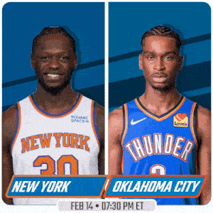 a new york and oklahoma city basketball game is scheduled for feb 14