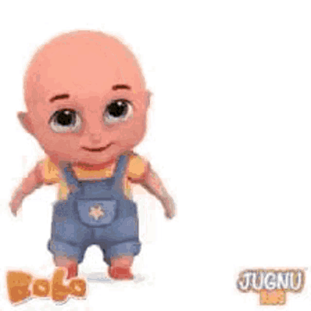 a cartoon baby is standing next to a happy birthday sign and giving a wink .