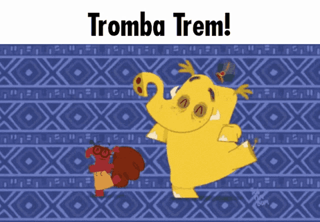 a picture of a cartoon character with the words tromba trem written above it