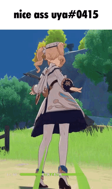 a picture of a girl in a video game with the words nice ass uya # 0415