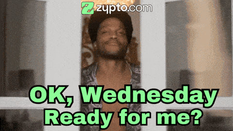 a picture of a man with the words ok wednesday ready for me below him