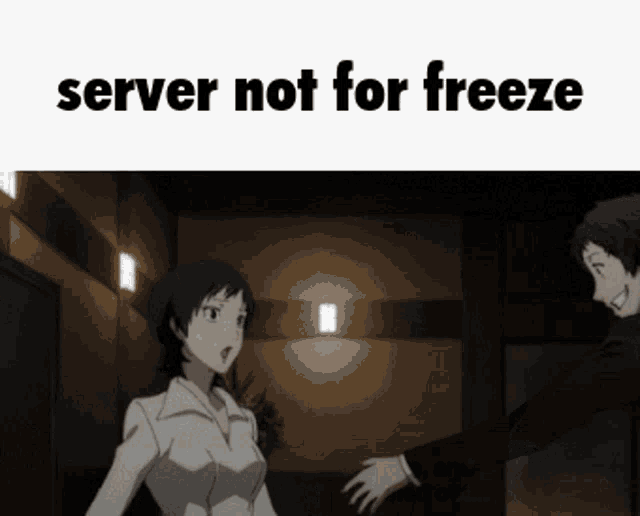 a picture of a man and a woman with the words server not for freeze below them