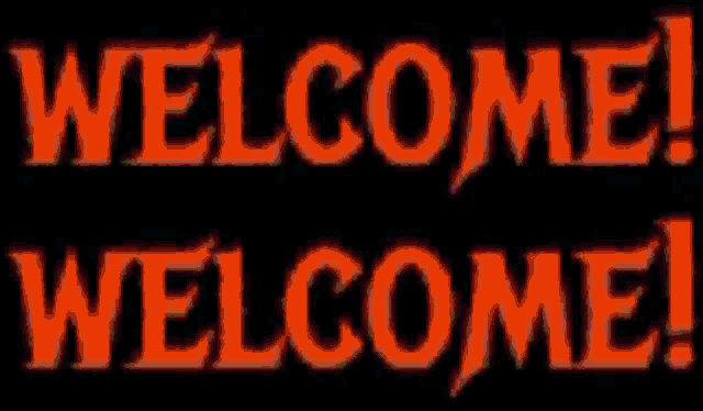 a black background with purple letters that read welcome