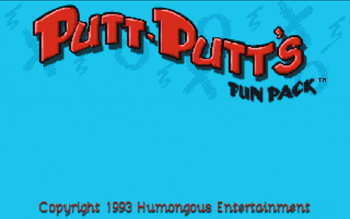 a blue background with the words putt putt 's fun pack written in red