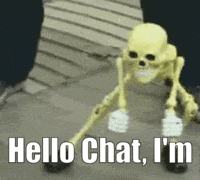 Hello Chat Skeleton Dance GIF - Hello Chat Skeleton Dance Me When GIFs