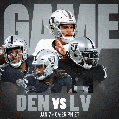 a poster for a football game between the raiders and the lv