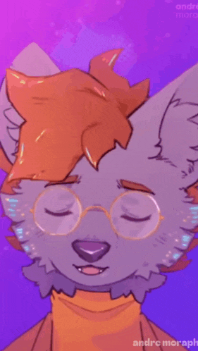 a drawing of a wolf with glasses and a turtleneck