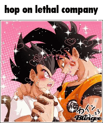 Lethal Company Goku Kissing GIF - Lethal Company Goku Kissing Hop On GIFs