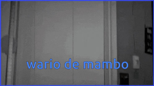 a man standing in a doorway with the words wario de mambo fellas