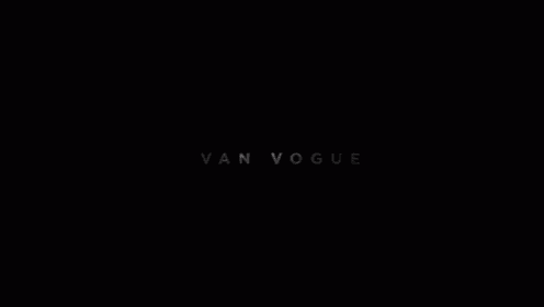 a black background with the word van vogue written in white letters .