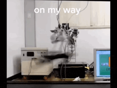 a computer monitor with the words on my way at the top of it