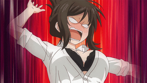 a woman in a bra is making a funny face