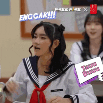 a girl in a sailor suit holding a sign that says tauu bubu