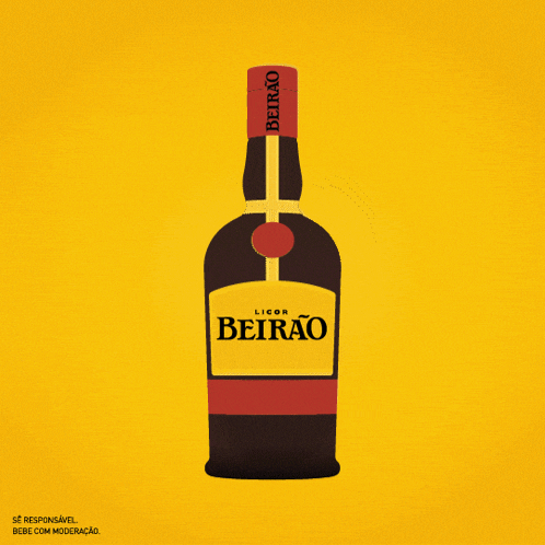 a bottle of licor beirão with the word sim above it