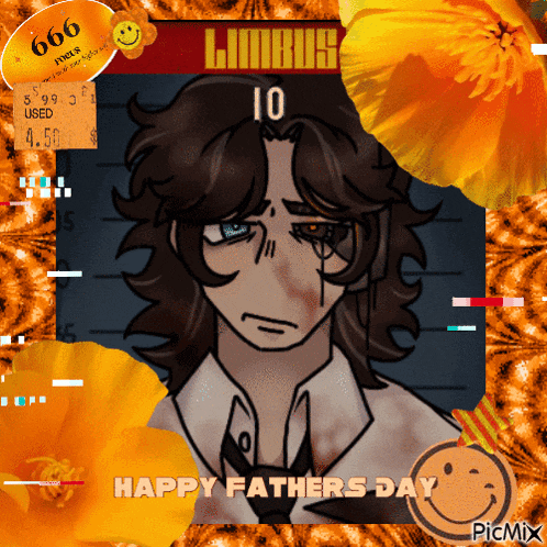 a happy father 's day greeting with a picture of a man