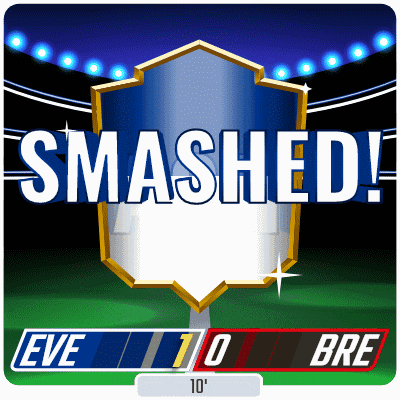an advertisement for a sports game that says smashed eve 0 bre