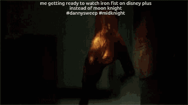 a close up of a person 's fist with the caption " me getting ready to watch iron fist on disney plus